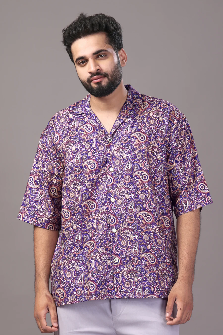 Paisley Purple Relaxed Fit Shirt - Image 2